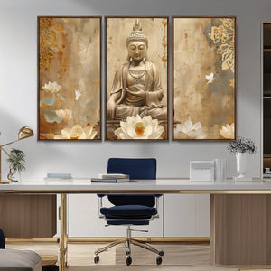 Buddha Wall Art Canvas Print, Buddha Meditation Room Decor,