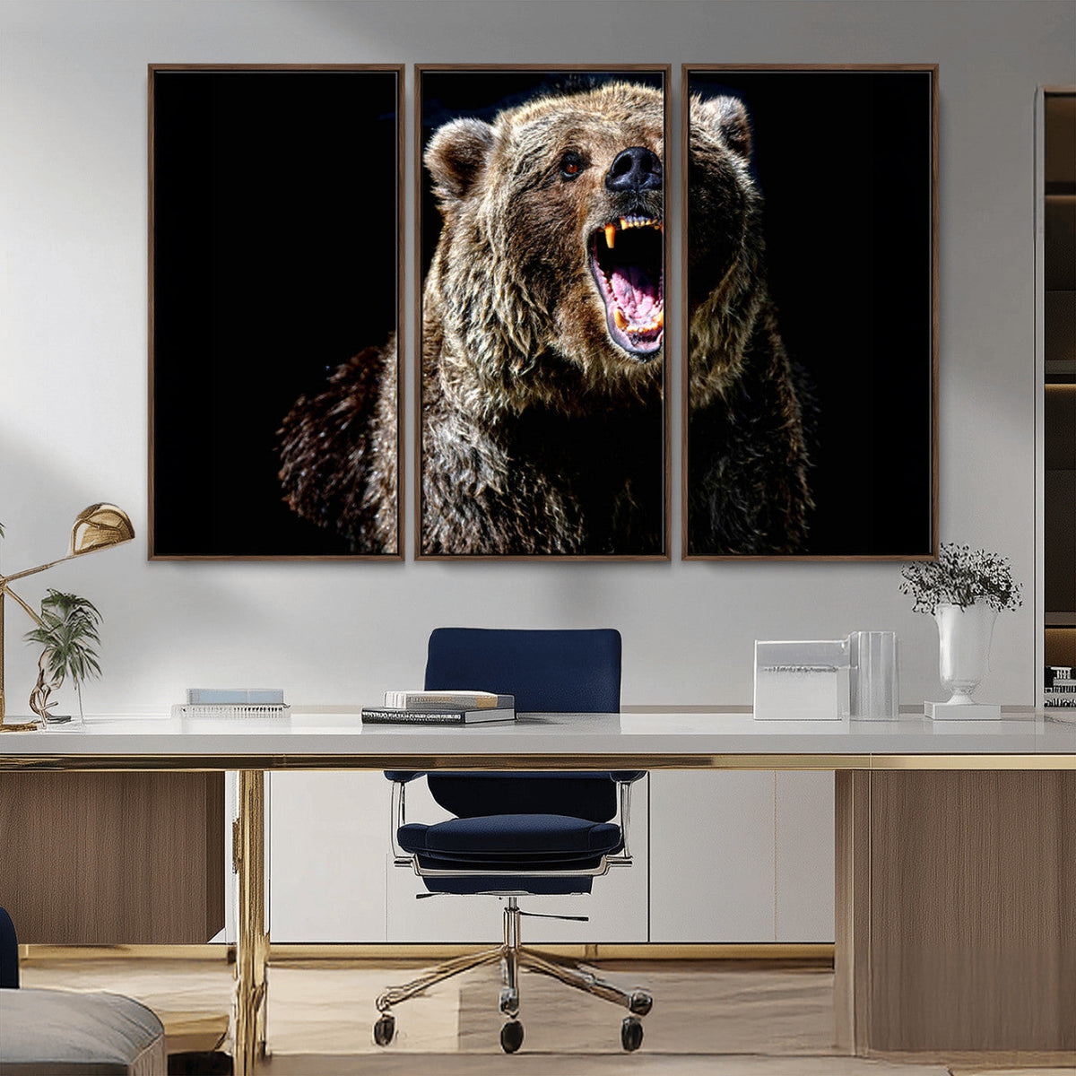 Grizzly Bear Canvas Print | Wildlife Wall Art for Cabin