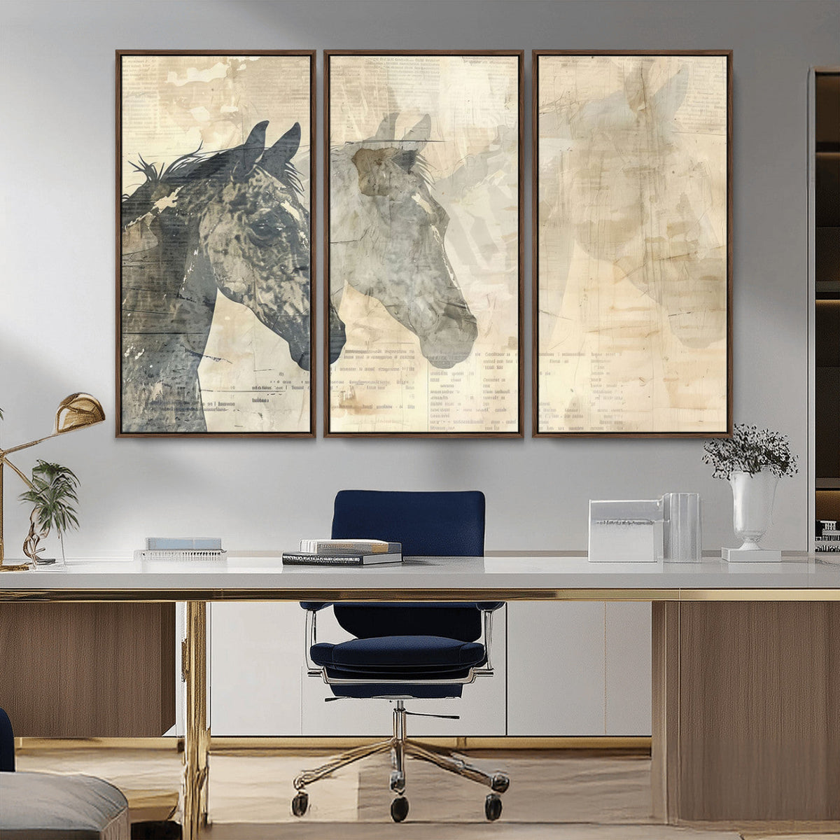 Abstract Horse Canvas Print | Modern Farmhouse Wall Art |