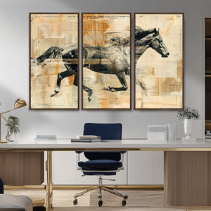 Chines Style Running Horse Western Wall Art | Farmhouse Wall