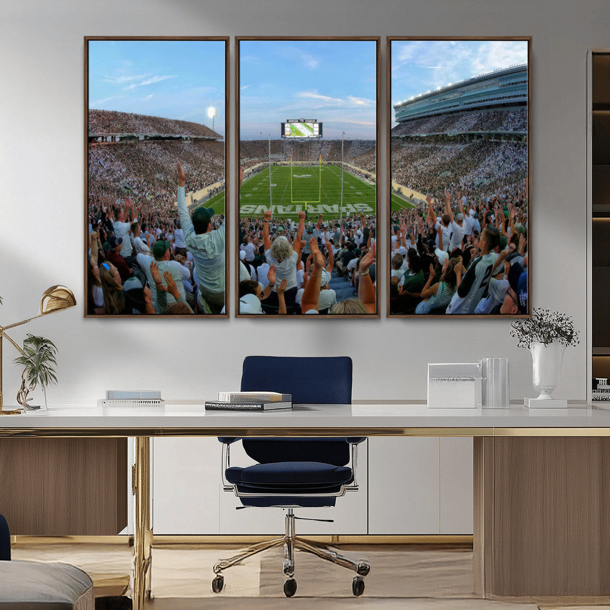 Michigan State Spartans Football Team Art Print - East