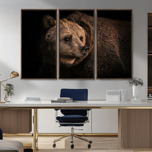 Wild Grizzly 399 Bear Canvas Wall Art Print, Bear Animal