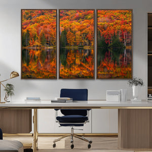 Fall Foliage Wall Art - Autumn Reflection Canvas Print,