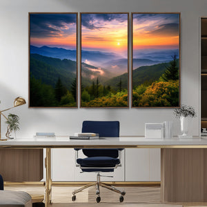 Majestic Mountain Sunrise Print | Landscape Wall Art |