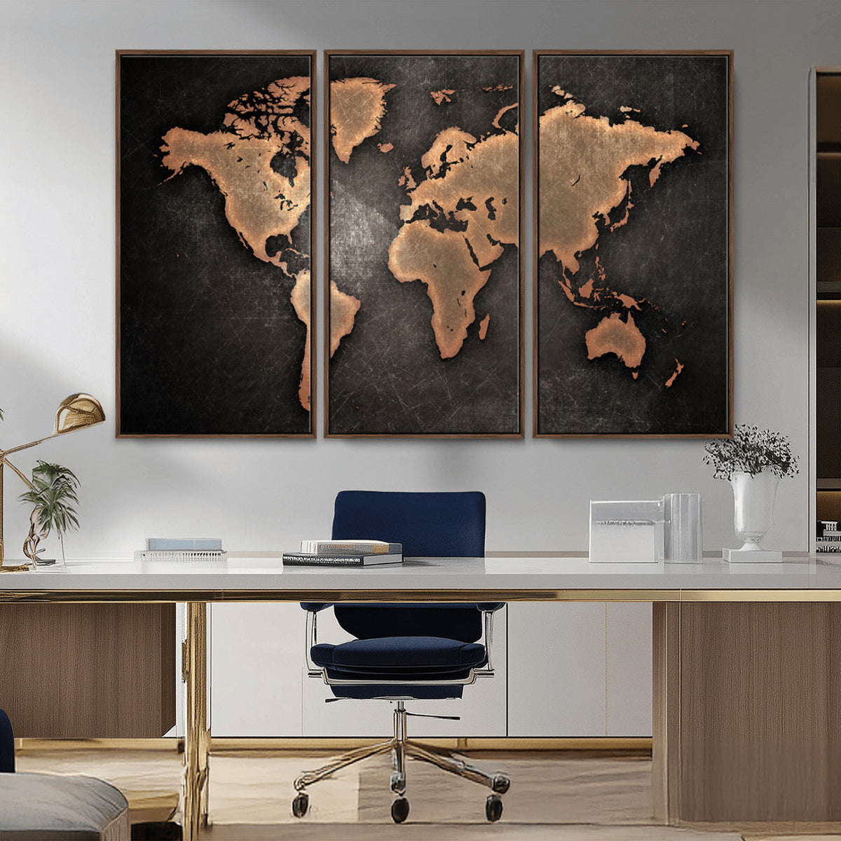 World Map Canvas Print – Framed Travel Map Wall Art for