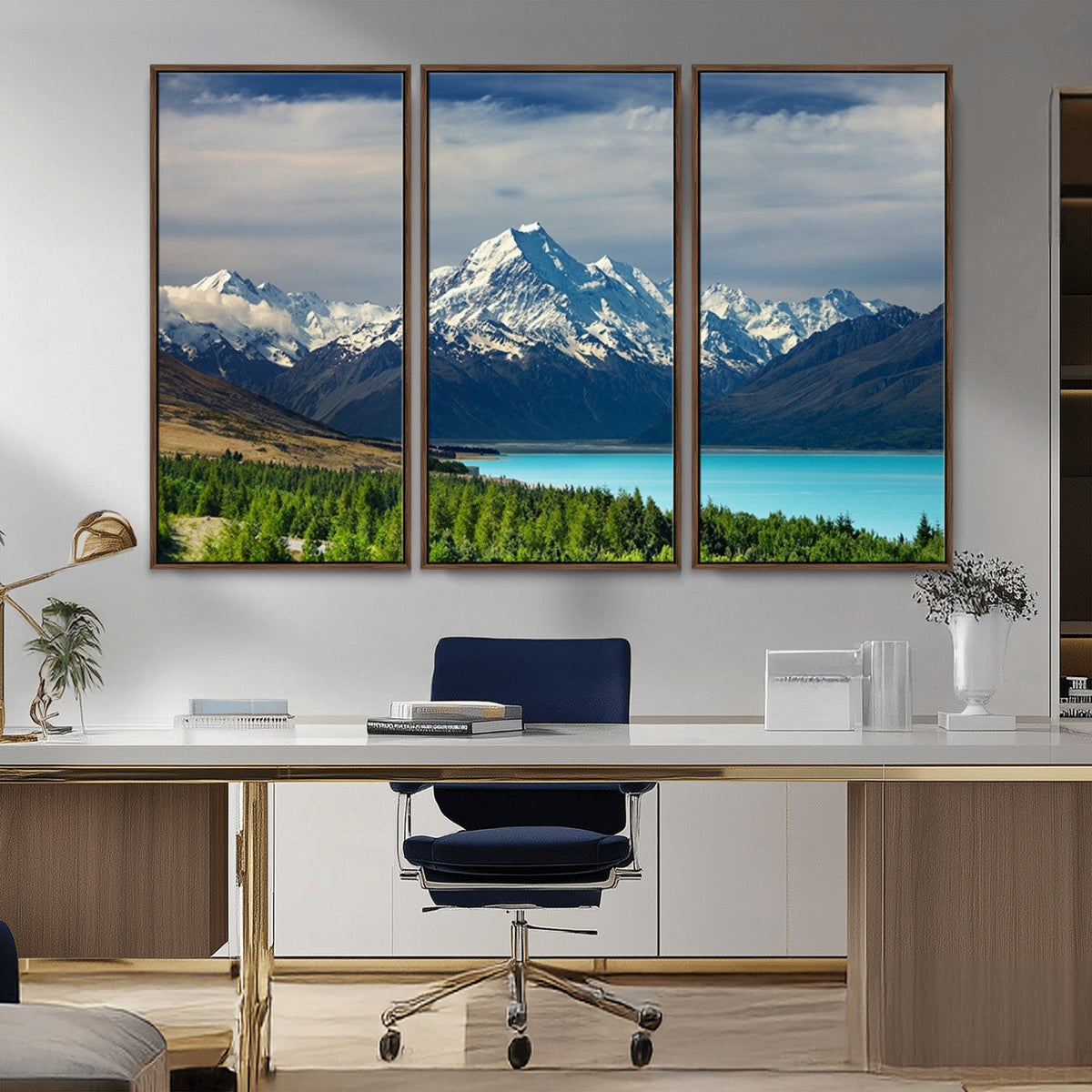 Mount Cook and Lake Pukaki Canvas Wall Art Print – Majestic