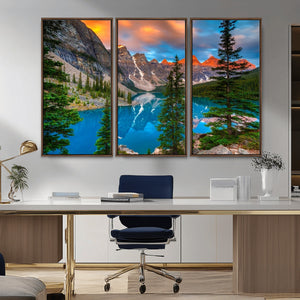 Canadian Rockies Moraine Lake Wall Art Canvas Print, Pine