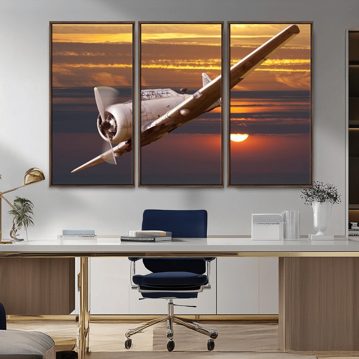 Old War Plane Wall Art Canvas Print