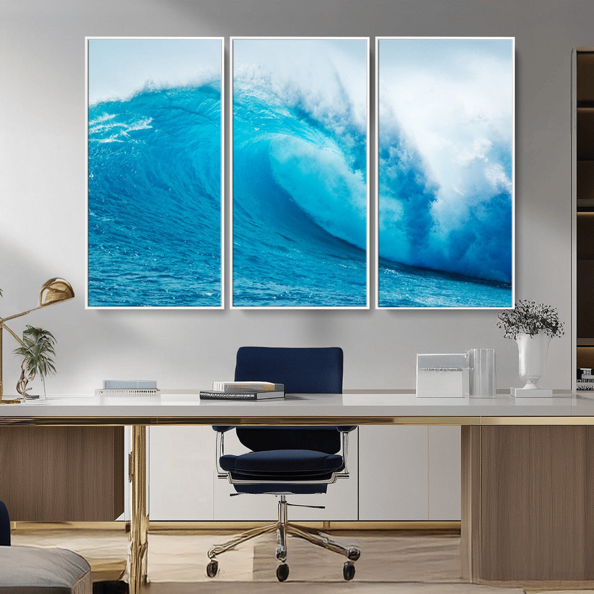 Big Ocean Surfing Wave Wall Art Canvas Print