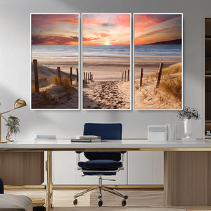 Sunset on the Sea Wall Art Canvas Print
