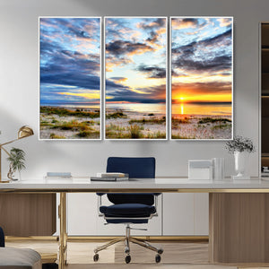 Sunset On The Ocean Wall Art Canvas Print
