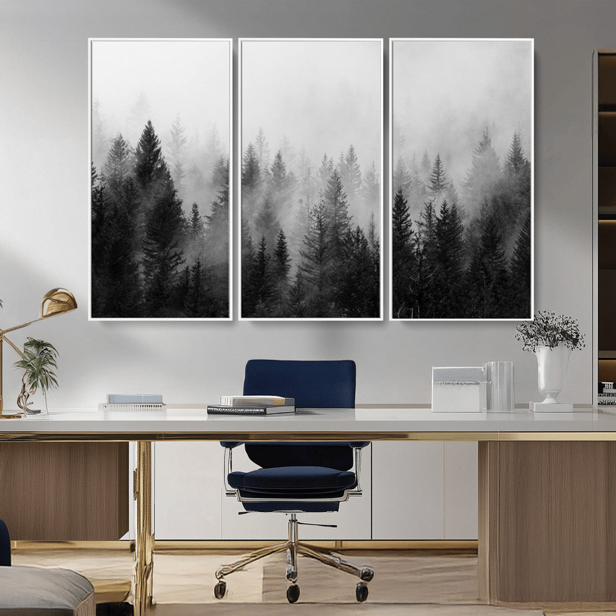 Fogy Forest Canvas Wall Art Print - Mountain Wall Art with
