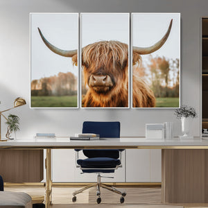 Highland Cow Animal Scottish Cattle Art Print Farmhouse Wall