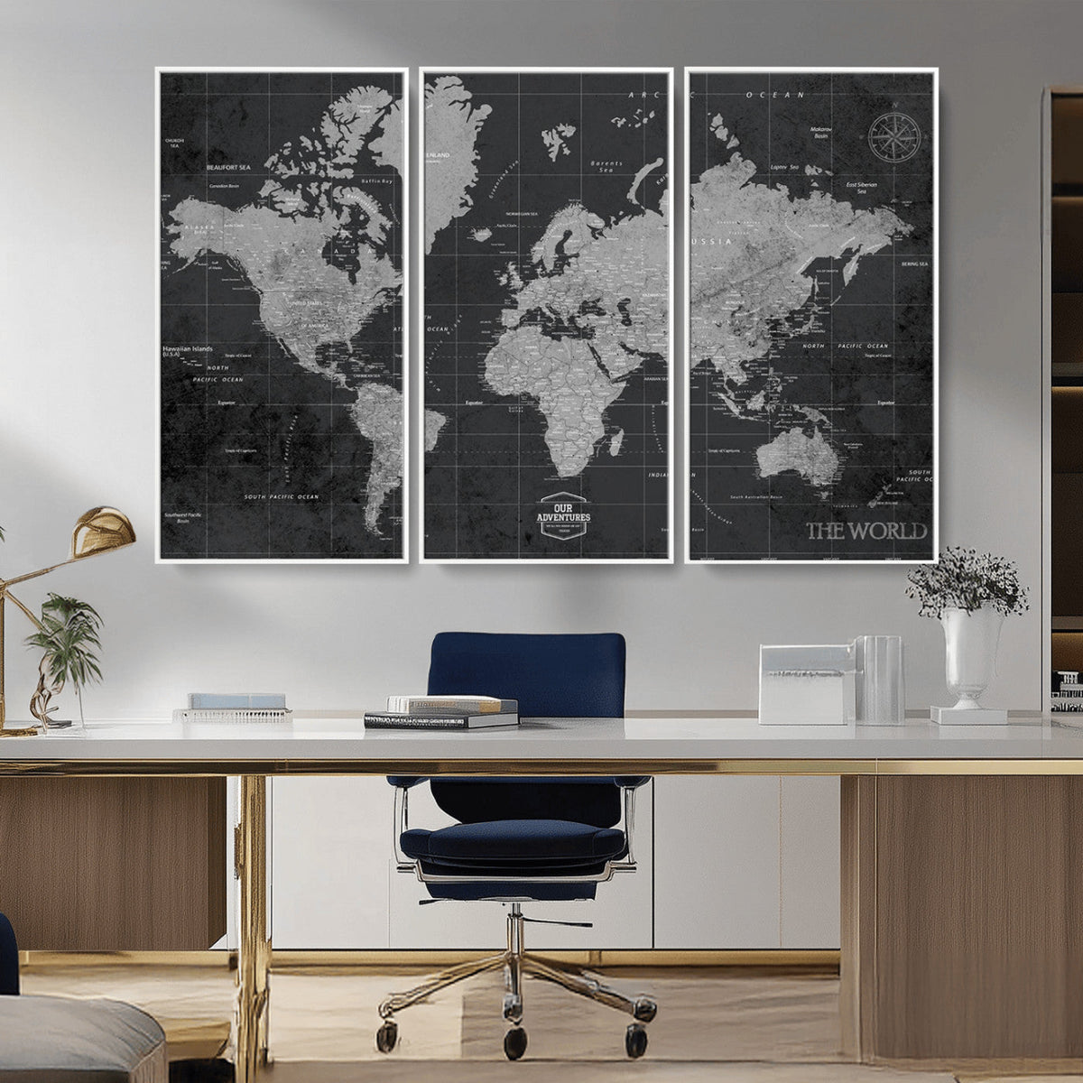 World Map Canvas Print – Detailed Map of the World Wall Art