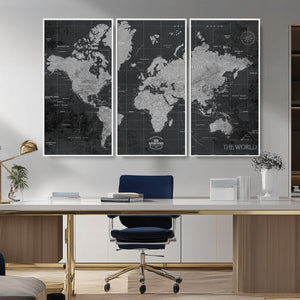 World Map Canvas Print – Detailed Map of the World Wall Art