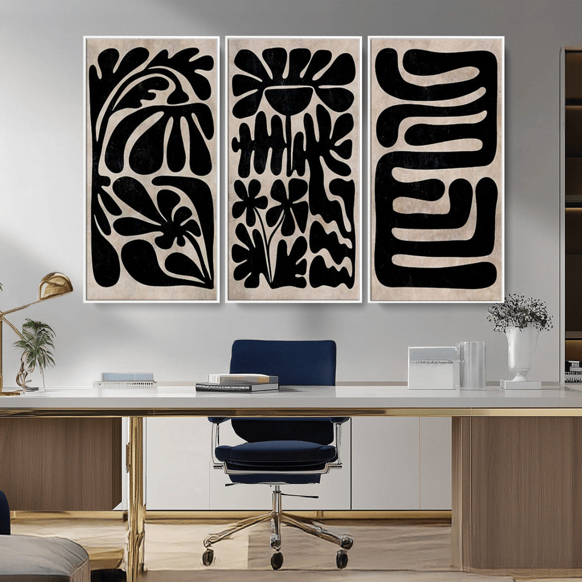 Canvas Print Wall Art Abstract Art Boho, Framed Boho Art