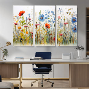 Colorful Wildflower Canvas Wall Art - Vibrant Floral