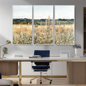 Wildflower Field Wall Art Canvas | Nature-Inspired Landscape