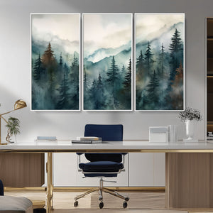 Serenity Forest Wall Art Canvas | Foggy Mountain Landscape