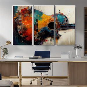 Abstract Guitar Wall Art Canvas | Vibrant Music-Inspired Art