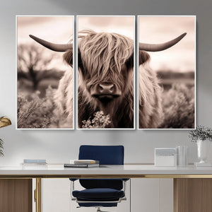 Scottish Cow Longhorn Wall Art Canvas Print