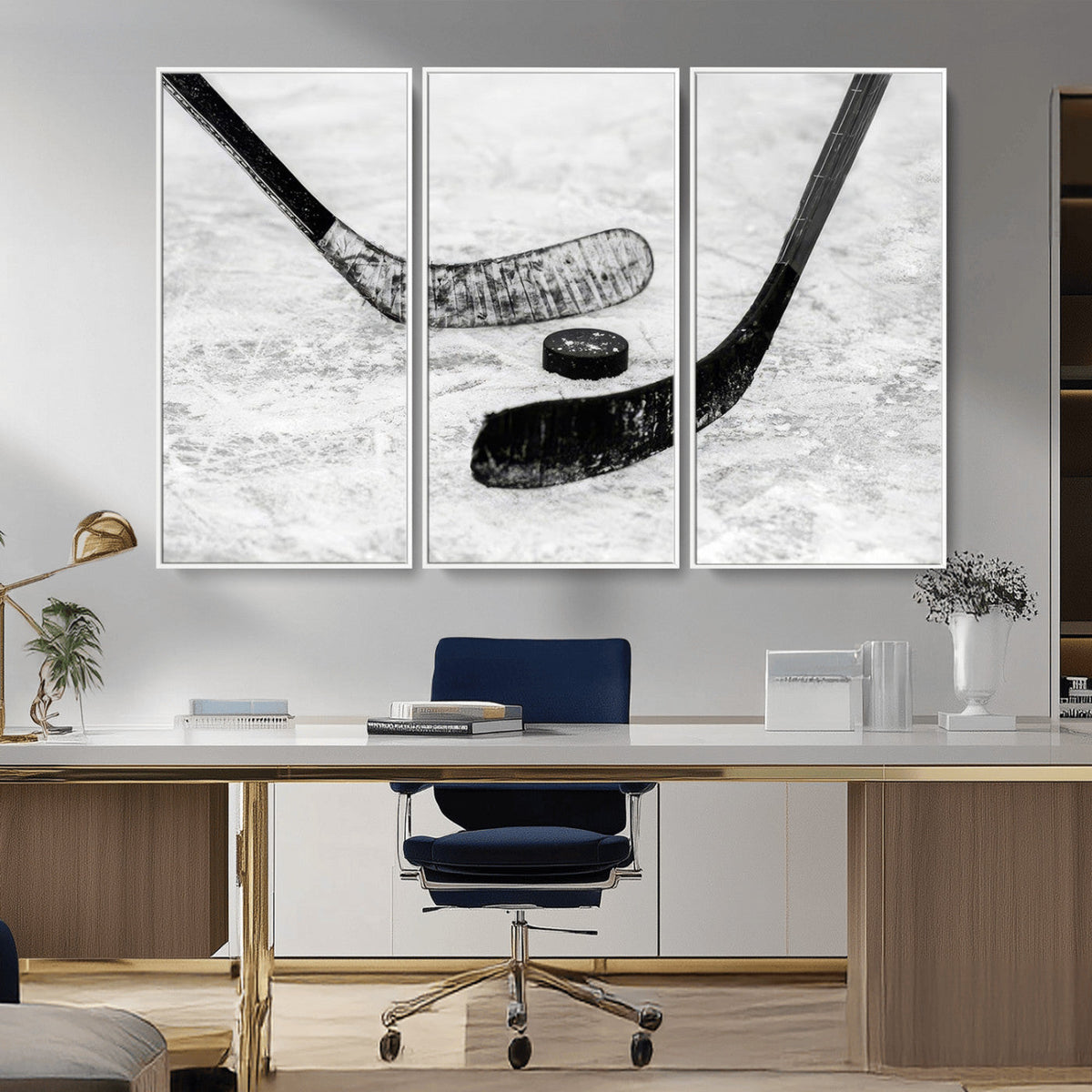 Winter Ice Hockey Sport Canvas Wall Art Print - Hockey Wall