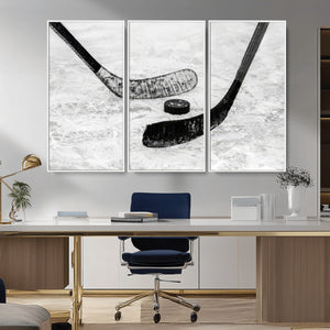 Winter Ice Hockey Sport Canvas Wall Art Print - Hockey Wall