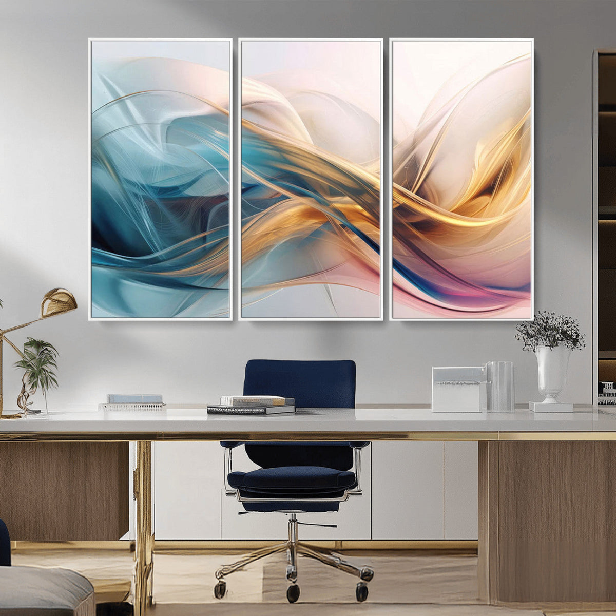 Abstract Flowing Colors Wall Art Canvas Print
