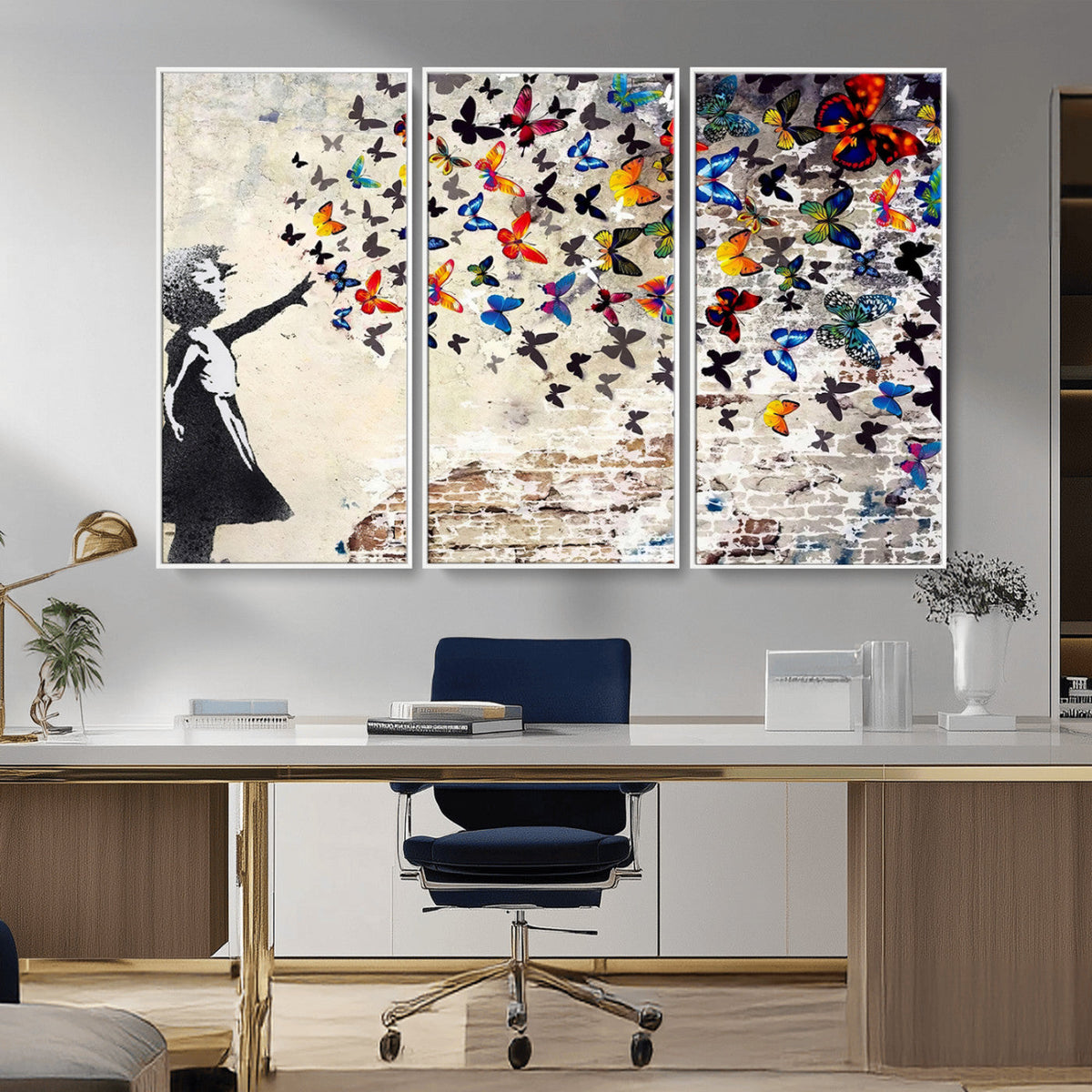 Banksy Graffiti Wall Art Canvas Print: Girl Releasing