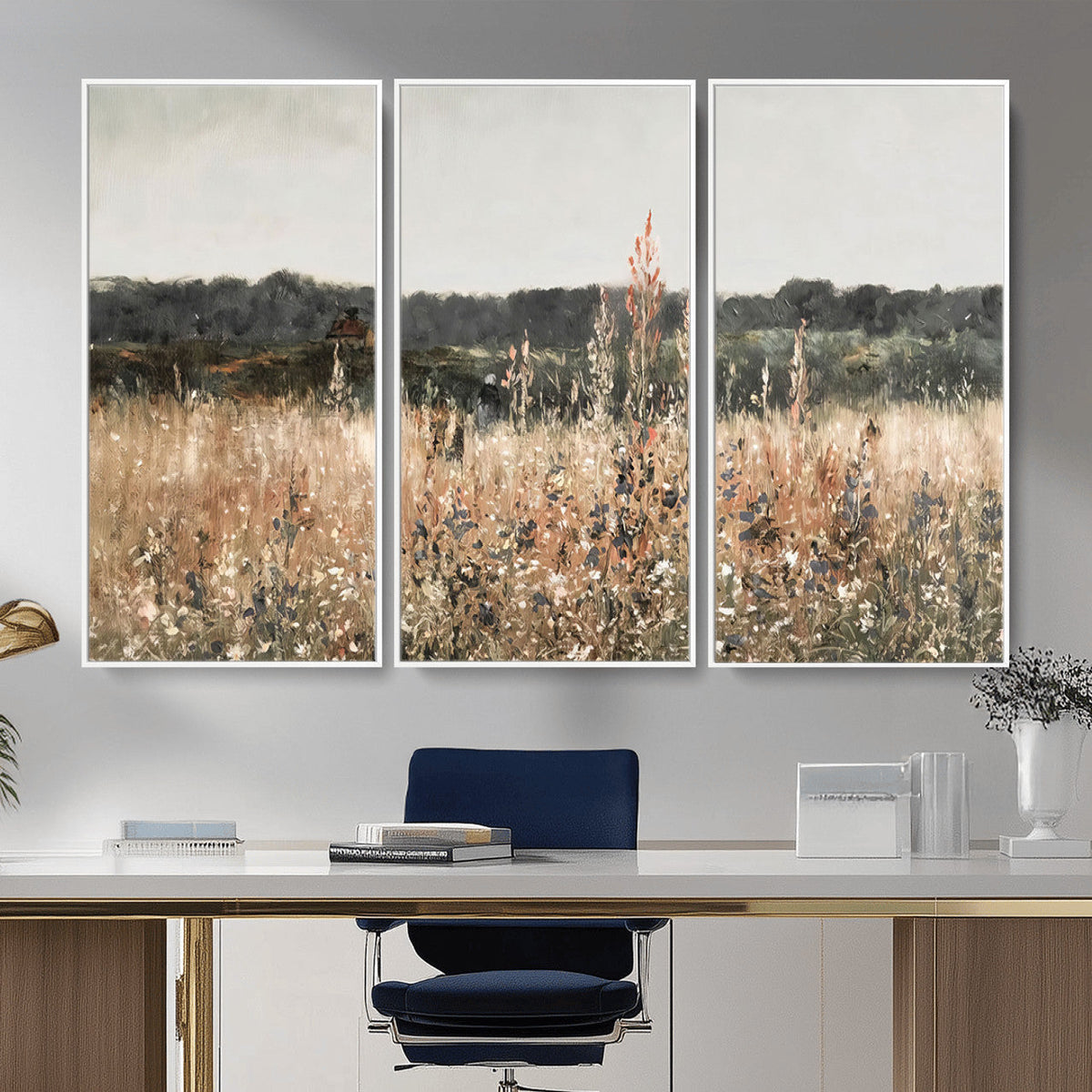 Rustic Field Landscape Wall Art Print, Giclee Canvas Wall