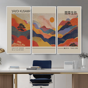 Yayoi Kusama Landscape Canvas Print, Vibrant Floral Mountain