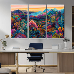 Colorful Abstract Landscape Wall Art Print Canvas - Vibrant