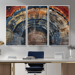 Abstract Tree Ring Wall Art Canvas Print