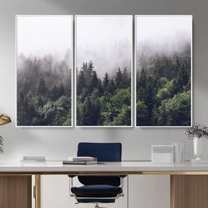 Misty Forest Wall Art | Foggy Forest Canvas Print | Large