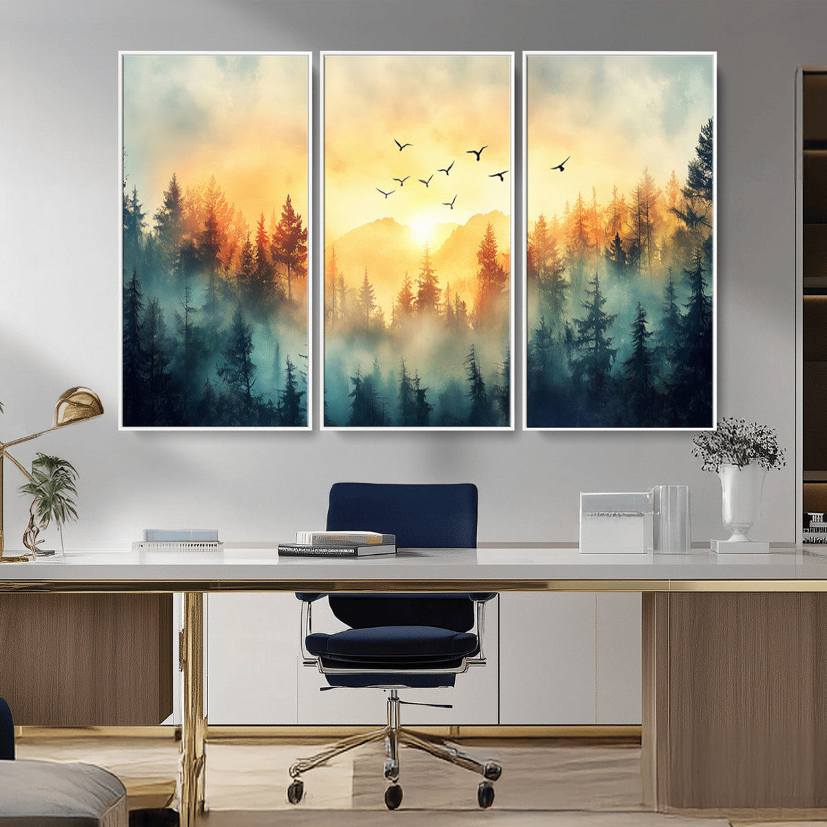 Abstract Forest Wall Art Print- Serene Nature Canvas Print