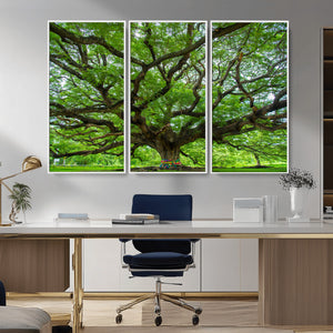 Oak Tree Wall Art Print, Forest Canvas Wall Art for Home and