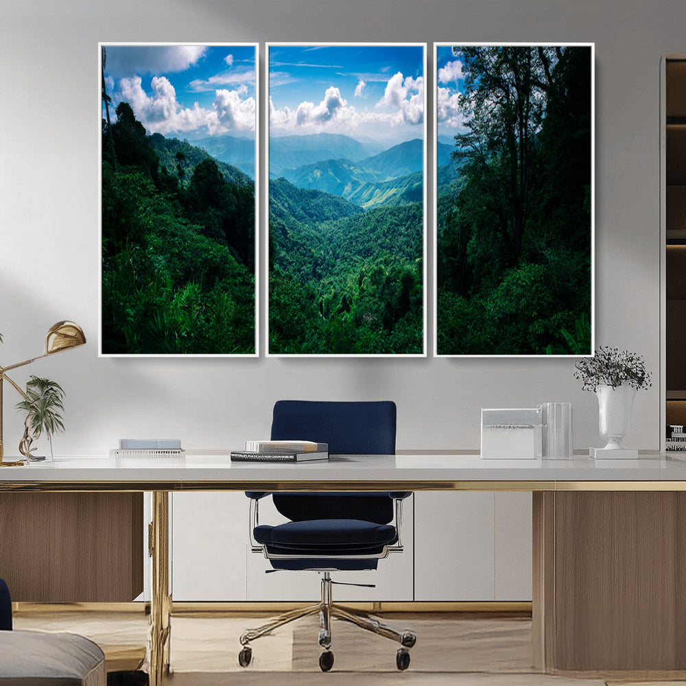 Tropical Jungle Wall Art Canvas Print – Framed Lush Valley