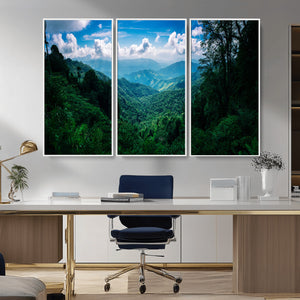 Tropical Jungle Wall Art Canvas Print – Framed Lush Valley