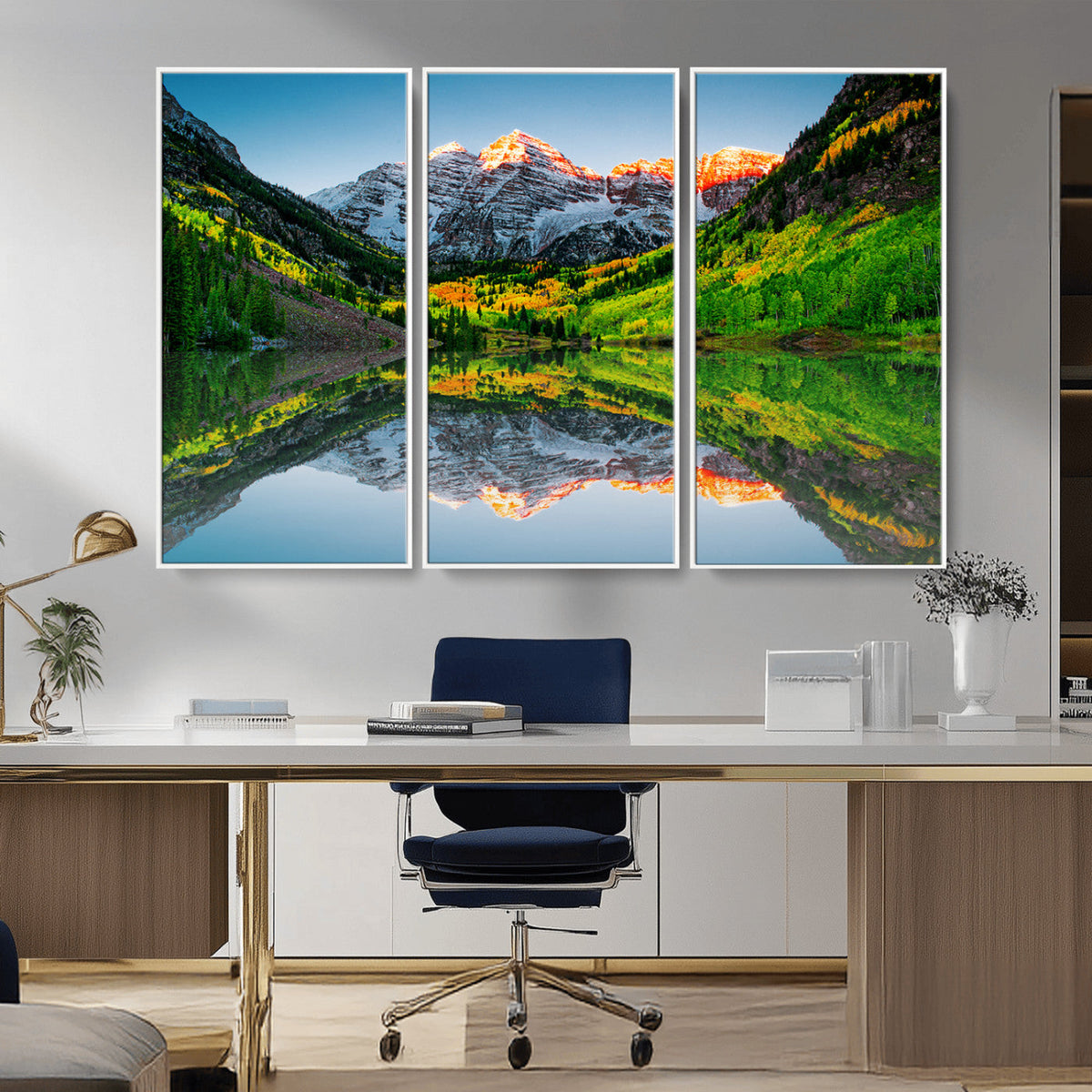 Majestic Snow-Capped Peaks Wall Art Canvas Print, Vibrant