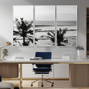 Tropical Coastline Wall Art Canvas Print – Framed Palm Trees