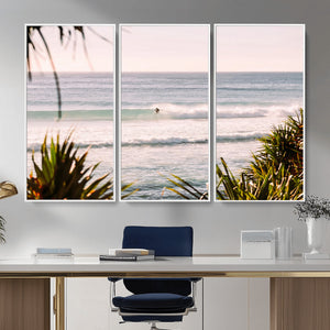 Ocean Surfer Wall Art Canvas Print – Framed Coastal Surf Art
