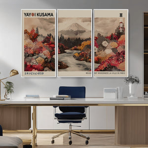 Modern Japanese Wall Art Canvas Print – Framed Abstract