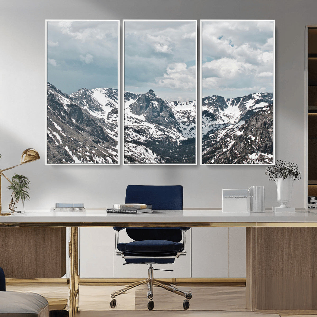 Snowy Peaks Wall Art Canvas Print – Alpine Wilderness