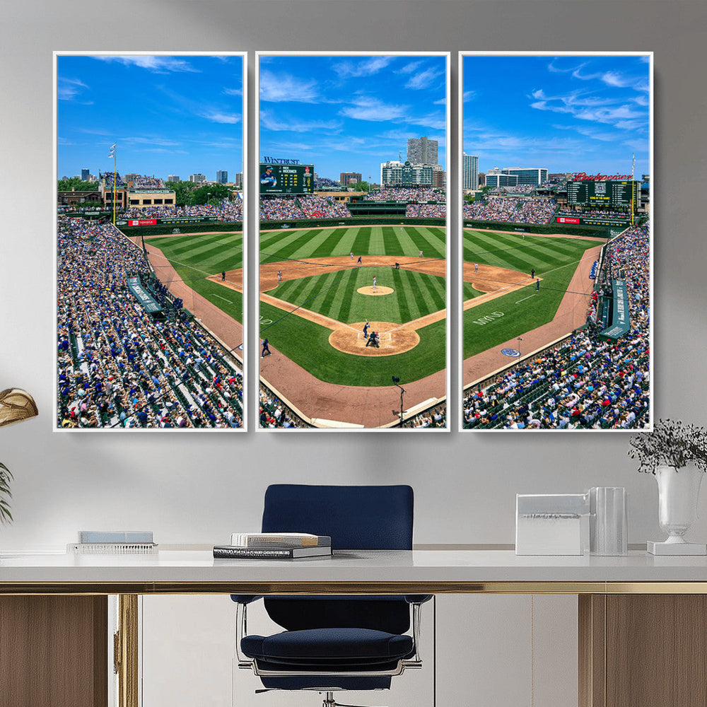 Wrigley Field Baseball Stadium Canvas Wall Art – Packed