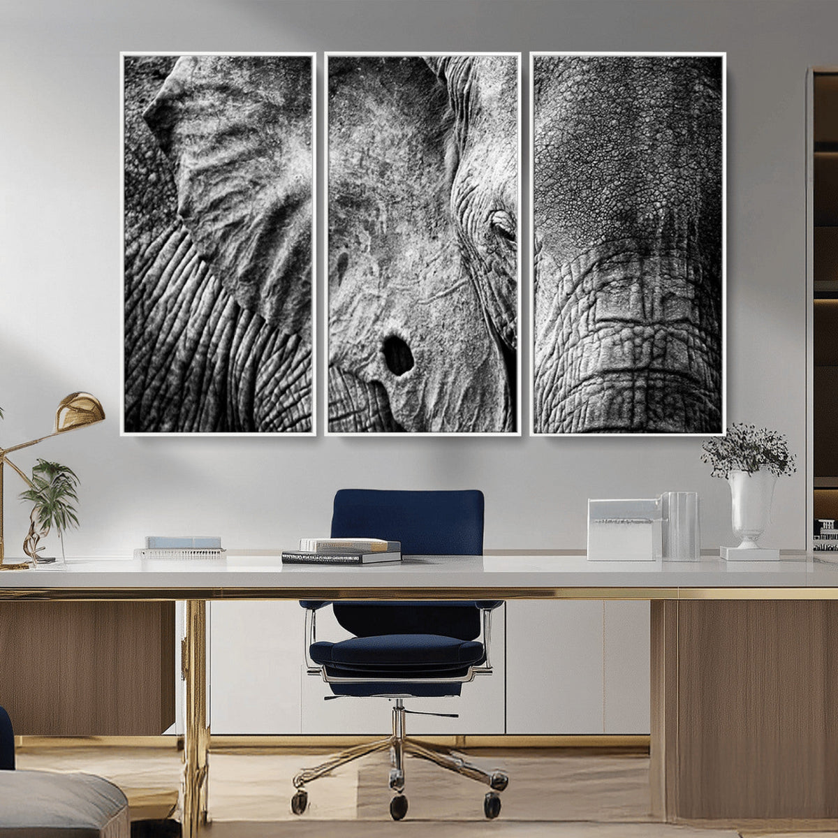 Wild Old Elephant Wall Art Canvas Print