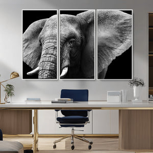 Big Elephant Close Up Wall Art Canvas Print