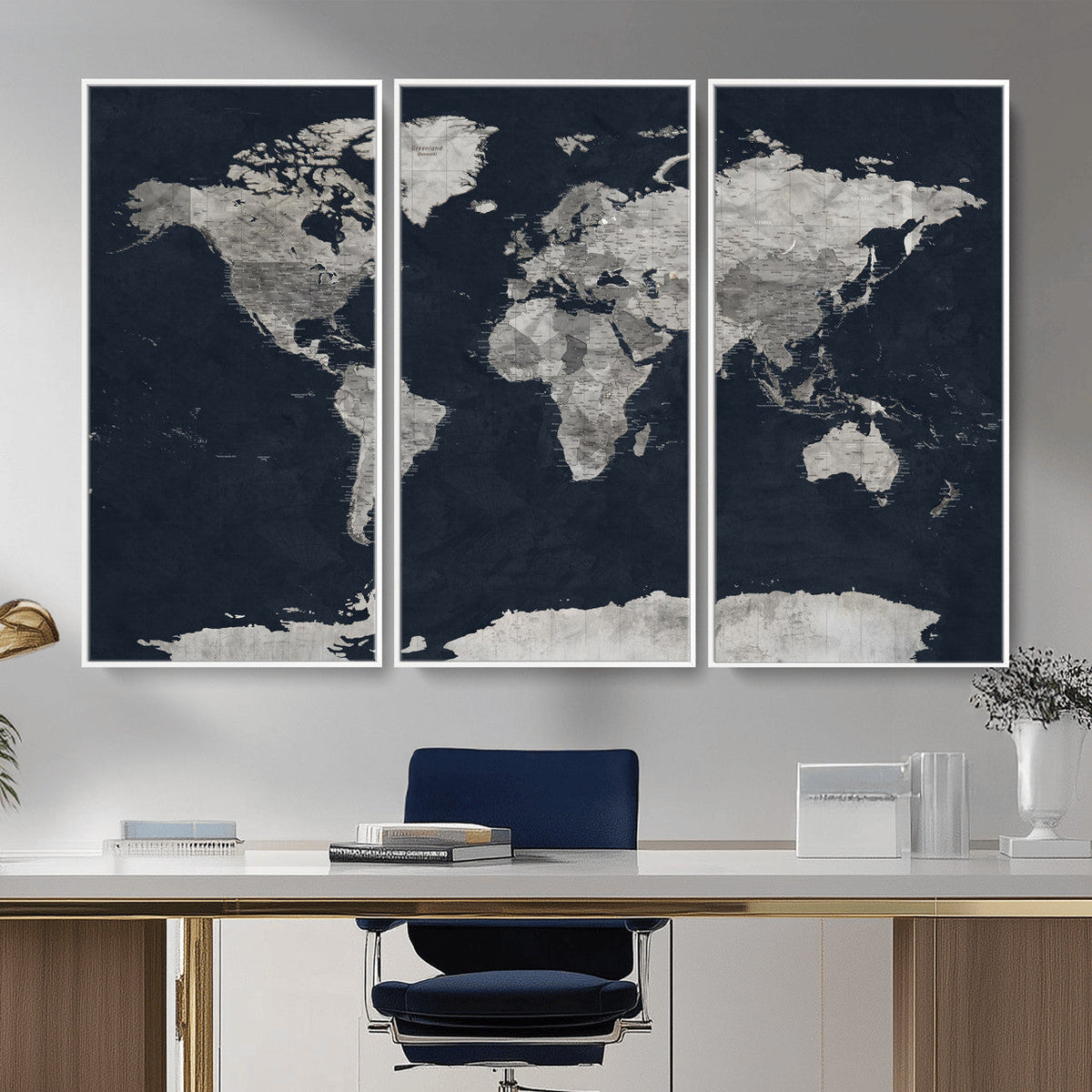 Colorful Watercolor World Map Canvas Print – Vibrant Framed