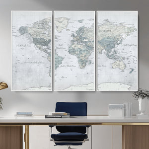 World Map Canvas Print – Detailed Map of the World Wall Art