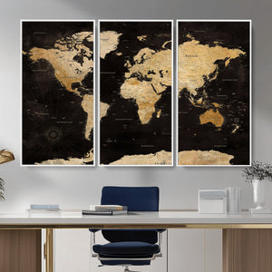 Extra Large World Map Canvas Print – Detailed Map Classic