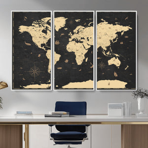 World Map Canvas Print – Detailed Map of the World Wall Art
